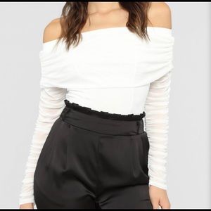 Fashion Nova Off the shoulder ruched top